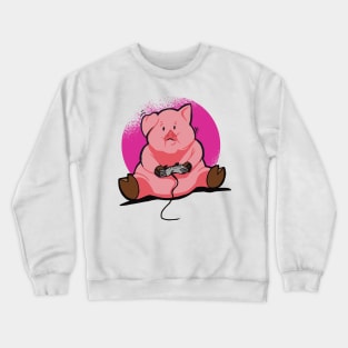 Pink Gamer Pig Crewneck Sweatshirt